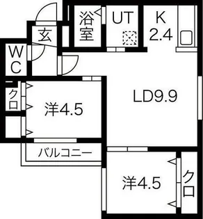 クィーンズコート【3階】の間取り