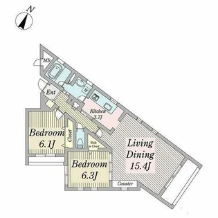 愛知県名古屋市千種区穂波町1丁目【マンション】の間取り