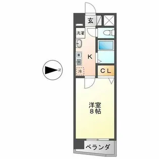 ヒルズ新栄【5階】の間取り