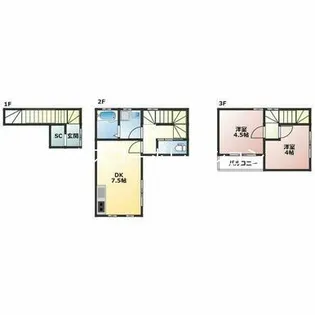 兵庫県尼崎市長洲中通2丁目【アパート】の間取り