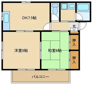 兵庫県尼崎市大島1丁目【アパート】の間取り