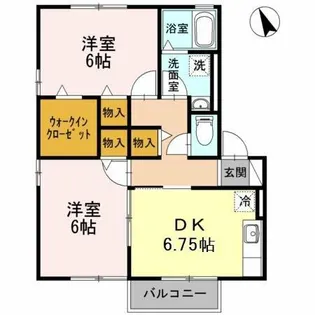ヴィラージュルピナ C棟【1階】の間取り