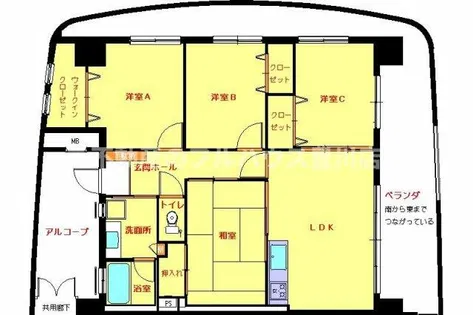 ロイヤルハイツ石黒【7階】の間取り