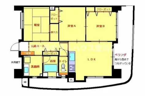 ロイヤルハイツ石黒【805号室】の間取り