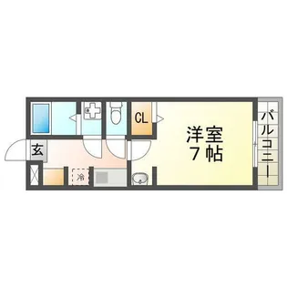 ルストーレ西宮北口1号館【206号室】の間取り