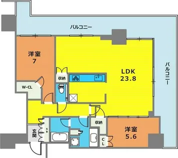 シティタワー神戸三宮【28階】の間取り