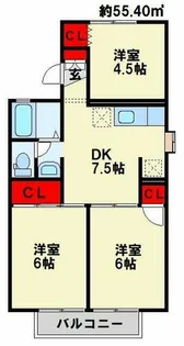 ボンセジュール企救丘 A棟【201号室】の間取り