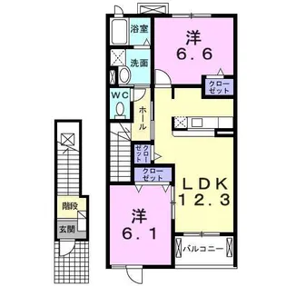 プロムナード弐番館【202号室】の間取り