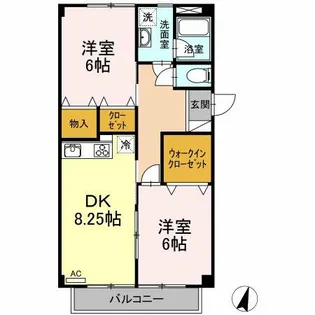 リーベン弥生【2-2号室】の間取り