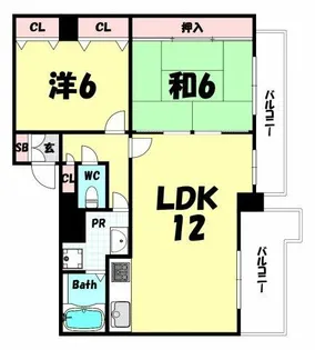パルシオ三宮フラワーロード【11階】の間取り