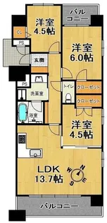 ワコーレザ・リーブル神戸【3階】の間取り