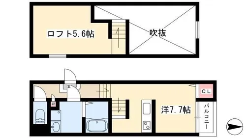 カーサフェリーチェW【103号室】の間取り