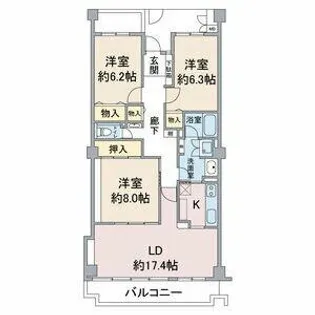 アネシス小幡【3階】の間取り