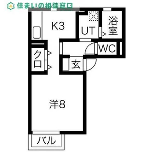 愛知県岡崎市矢作町字高縄手【アパート】の間取り