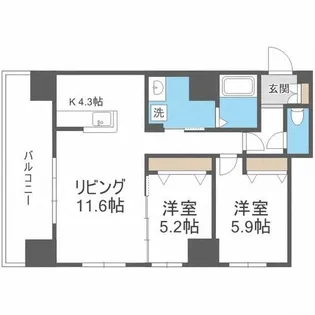 グラン札幌【9階】の間取り