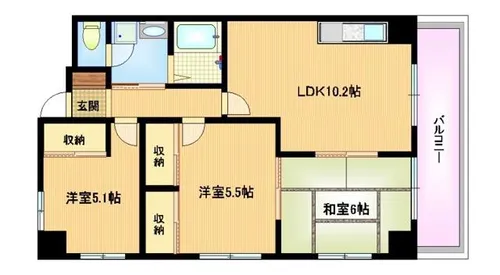 大阪府大阪市都島区毛馬町3丁目【マンション】の間取り