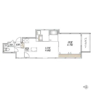 HEBEL MAISON 南武庫之荘【201号室】の間取り