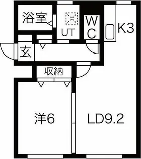 スカイハイツ伏見【1階】の間取り