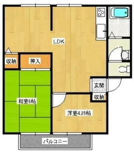 ルミエール堀溝E【2階】の間取り