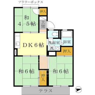 高井ハイツC棟【1階】の間取り