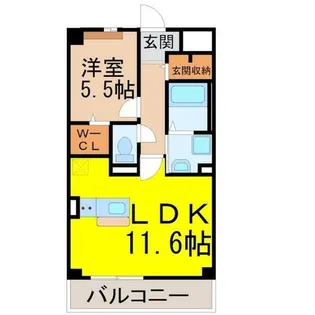 1LDKの間取り画像
