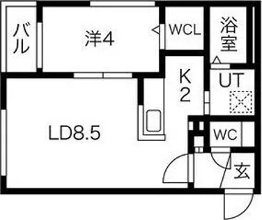 ラフィーネ中島公園PREMIUM【4階】の間取り