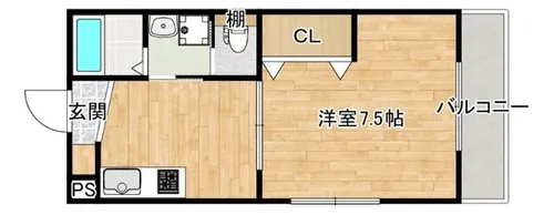 1DKの間取り画像