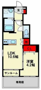 仮)八幡西区東鳴水四丁目新築アパート【1階】の間取り