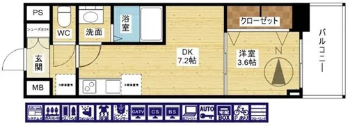 MAXIV CROS 江坂【4階】の間取り