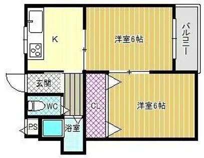 アクアハイツ【3階】の間取り