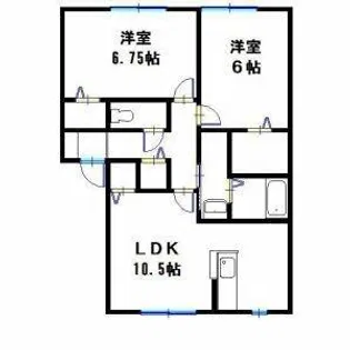 サンビレッジ瑞景A棟【2階】の間取り