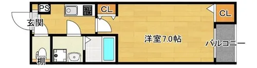 フェリスカーサ・ミオトーヤ【1階】の間取り