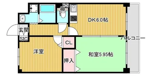 大阪府大阪市東淀川区大桐5丁目【マンション】の間取り