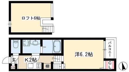 ハーモニーテラス十番【2階】の間取り