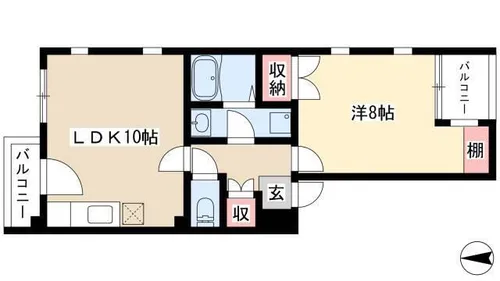 アビタシオン中村【3階】の間取り
