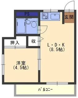 隆生ハイツ【3階】の間取り