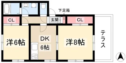 ル・トワベール【1階】の間取り