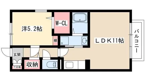 パイン・ウォール【201号室】の間取り