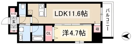 プレイス白壁(旧サーパスフォーシア白壁)【8階】の間取り