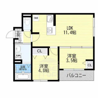 Gracias Court岸辺【1階】の間取り