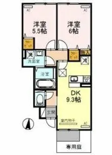 ヴァンドミール流田【1階】の間取り