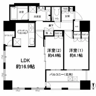 クラッシィタワー淀屋橋【21階】の間取り