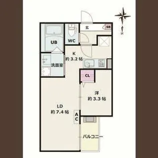 Jack umateⅠ【1階】の間取り