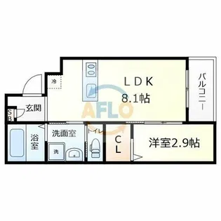 リアコート天王寺東【2階】の間取り