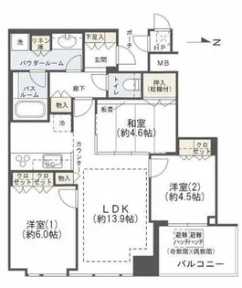 シティタワー大阪天満【39階】の間取り