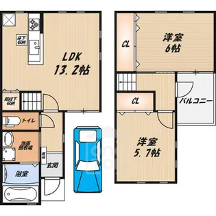 フォルトゥーナB棟【1階】の間取り