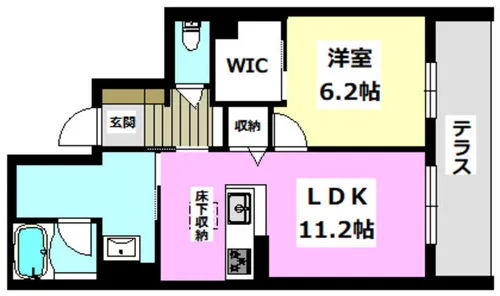 シャーメゾン ソルコート 上中条【1階】の間取り