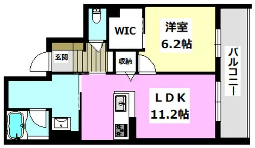 シャーメゾン ソルコート 上中条【2階】の間取り