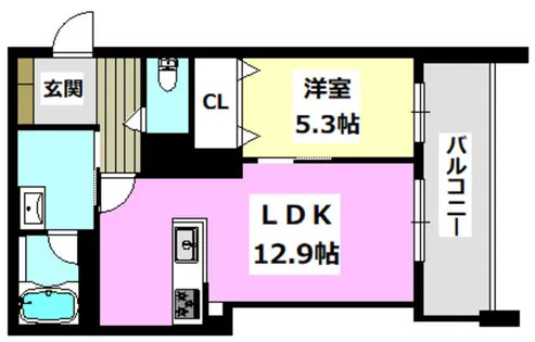 シャーメゾン ソルコート 上中条【2階】の間取り