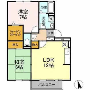 セジュール安井 A棟【1階】の間取り